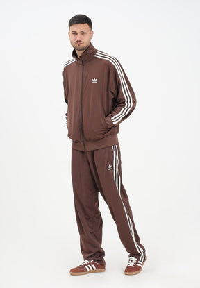 Adidas Originals Tuta Completa Uomo Marrone Bianca Acetata con Zip