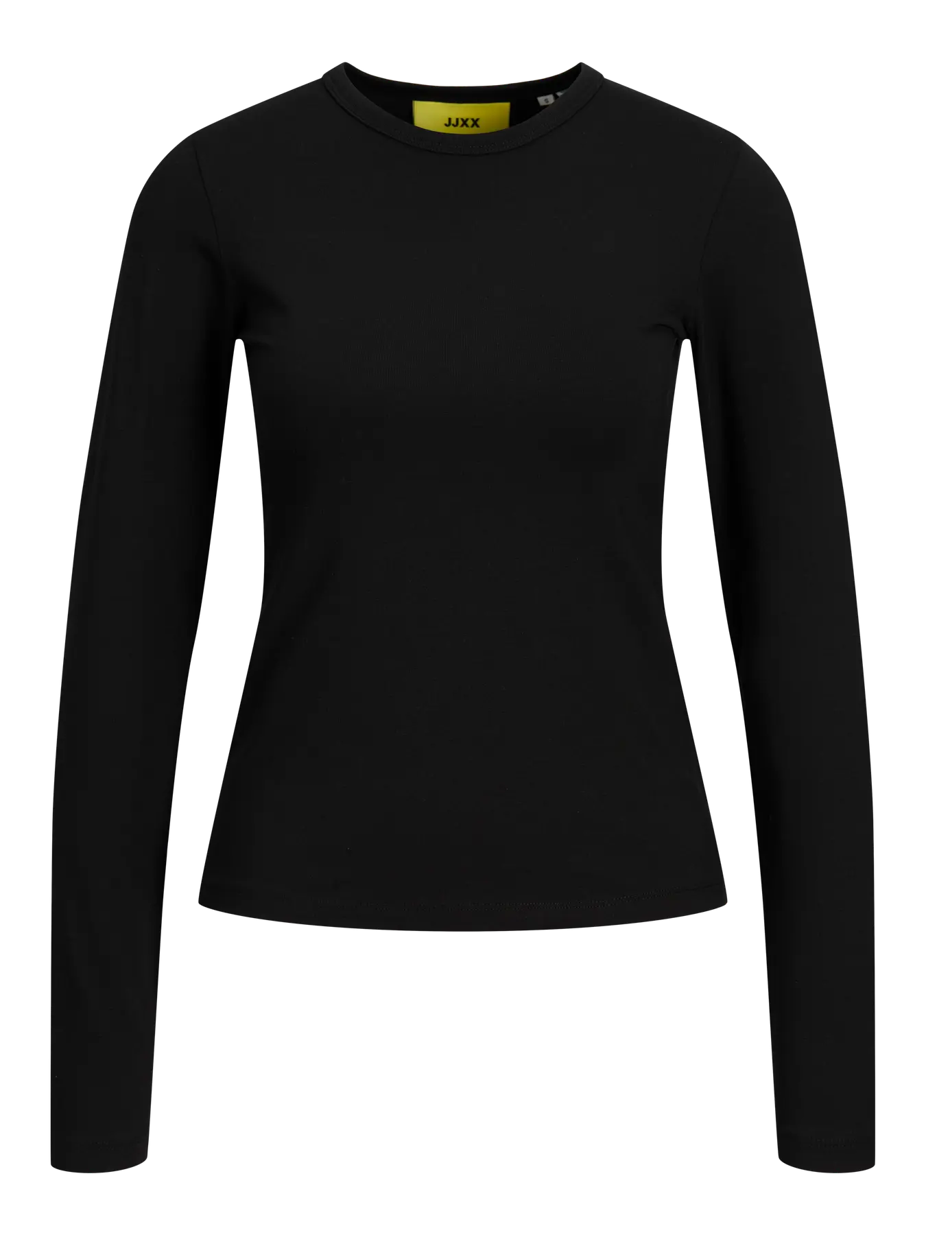 JJXX JXCELINE MAGLIETTA IN COTONE A MANICHE LUNGHE NERA DONNA