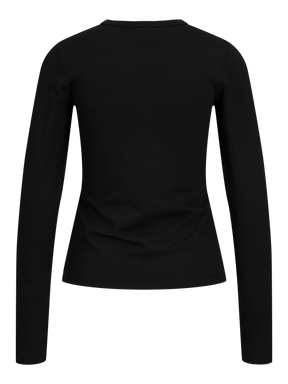 JJXX JXCELINE MAGLIETTA IN COTONE A MANICHE LUNGHE NERA DONNA