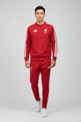 ADIDAS Tuta Completa Liverpool Senza Cappuccio Bande Laterali Rosso/Bianco
