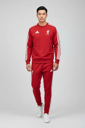 ADIDAS Tuta Completa Liverpool Senza Cappuccio Bande Laterali Rosso/Bianco
