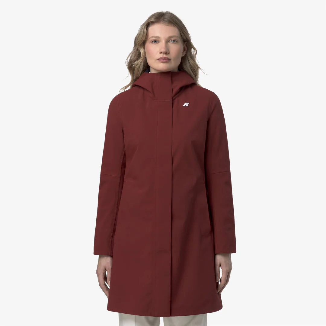 K-WAY DONNA GIUBBOTTO LUNGO BORDEAUX STHEPY BONDED