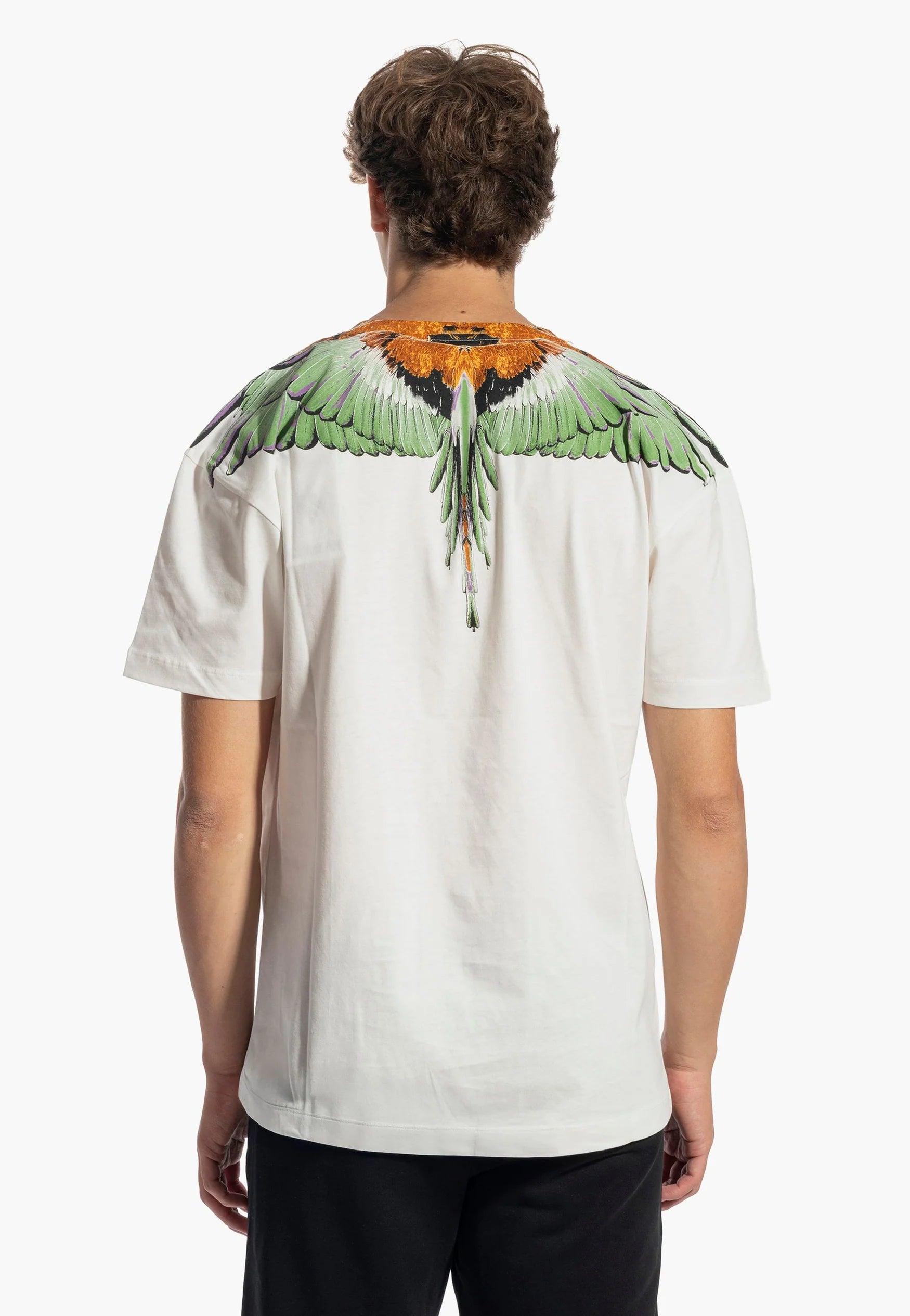 MARCELO BURLON COUNTY OF MILAN T-Shirt Con Stampa Ali Colorate Bianca