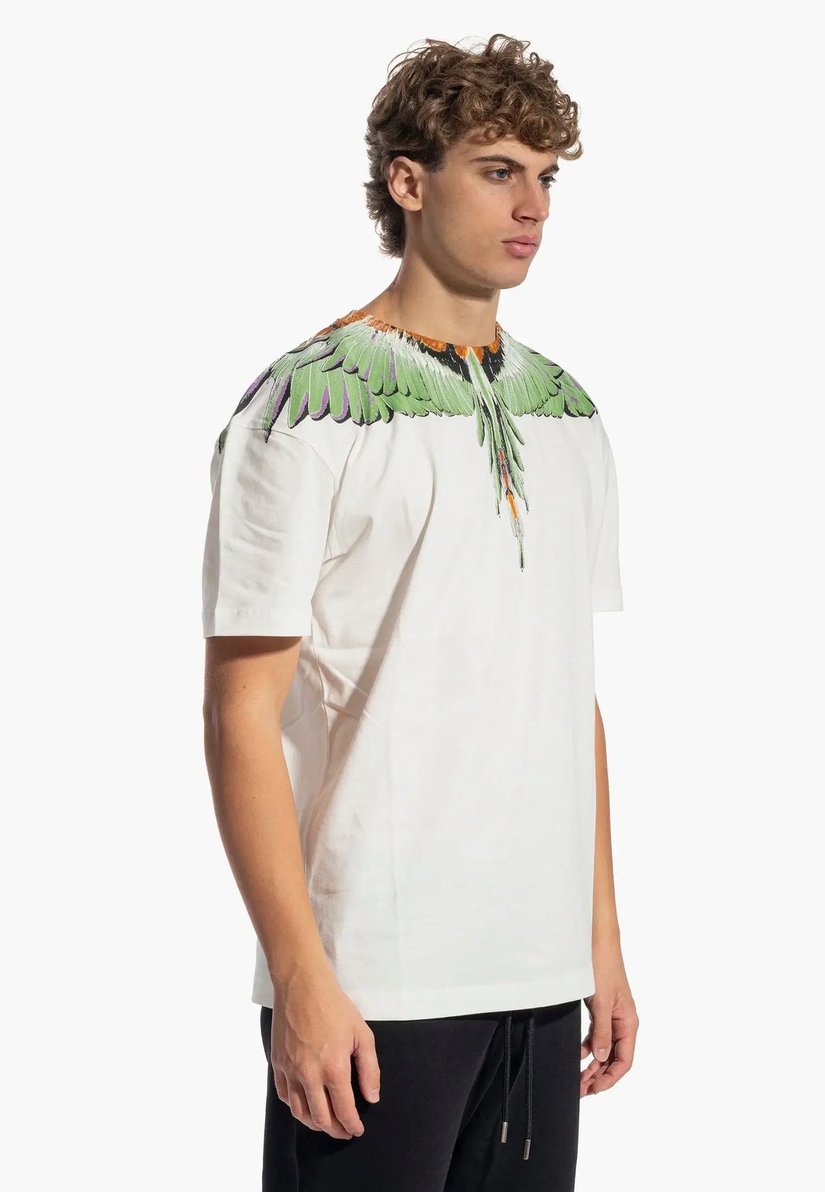 MARCELO BURLON COUNTY OF MILAN T-Shirt Con Stampa Ali Colorate Bianca