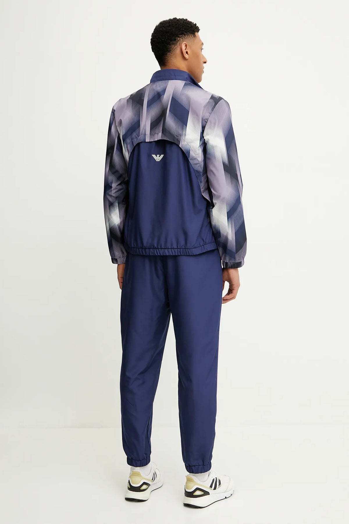 EMPORIO ARMANI Tuta Leggera In Microfibra Con Zip Viola e Blu