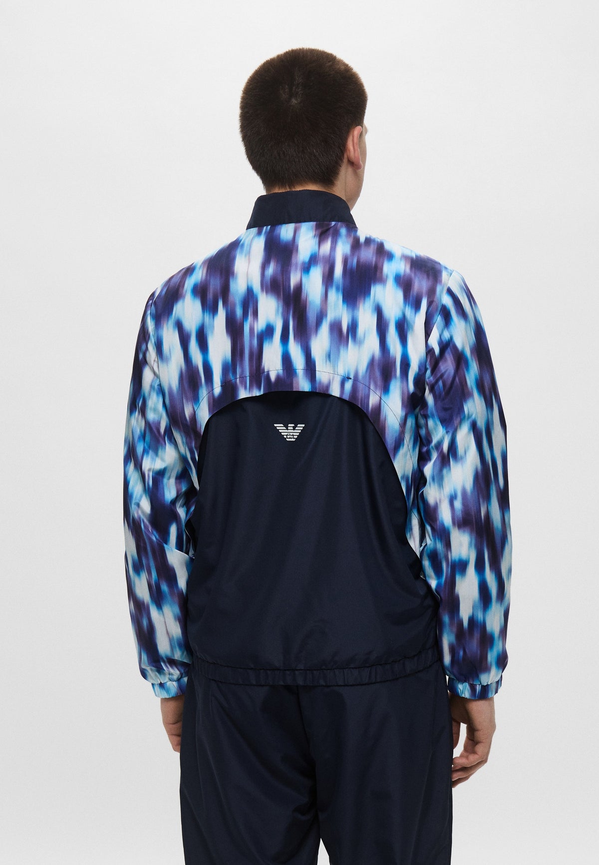 EMPORIO ARMANI Tuta Leggera In Microfibra Con Zip Blu e Viola