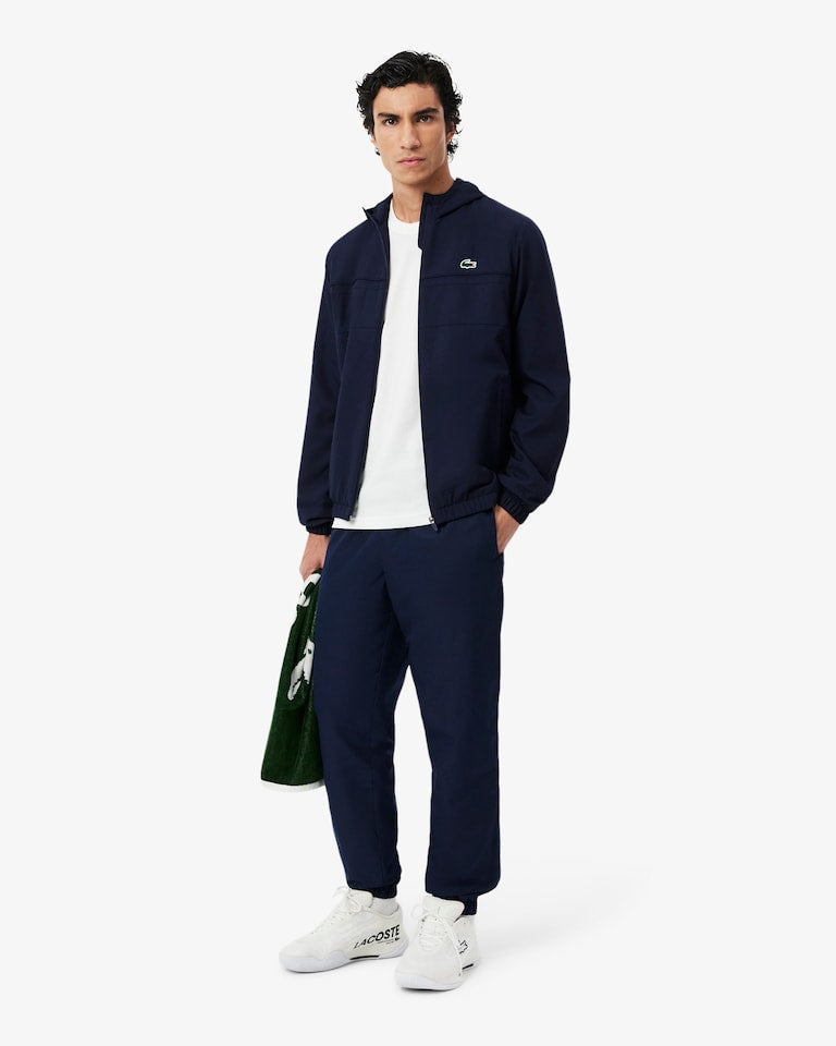 LACOSTE Tuta basic In Microfibra Con Zip e Cappuccio Blu