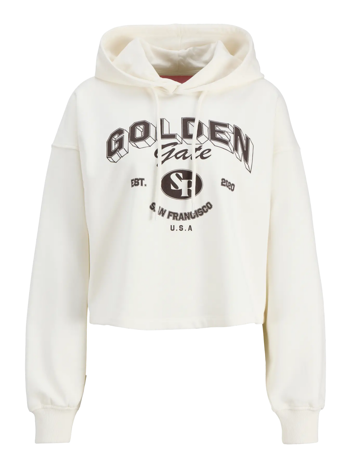 JJXX JXMERLE SPRING FELPA BEIGE CON CAPPUCCIO IN COTONE GARZATO