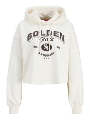 JJXX JXMERLE SPRING FELPA BEIGE CON CAPPUCCIO IN COTONE GARZATO