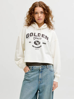 JJXX JXMERLE SPRING FELPA BEIGE CON CAPPUCCIO IN COTONE GARZATO