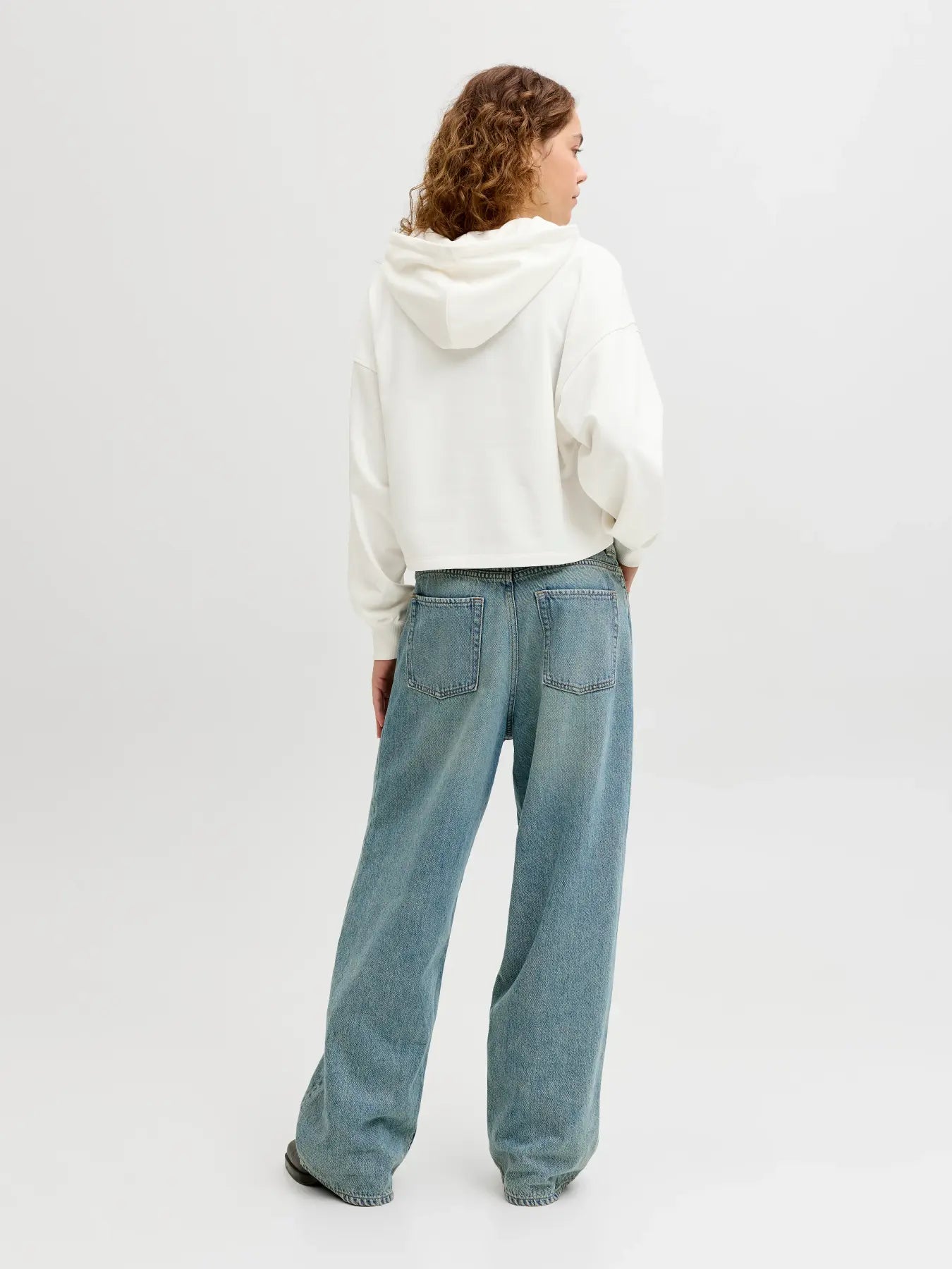 JJXX JXMERLE SPRING FELPA BEIGE CON CAPPUCCIO IN COTONE GARZATO