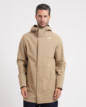 K-WAY Giubbotto Lungo Marlyn Bonded Con Cappuccio Beige