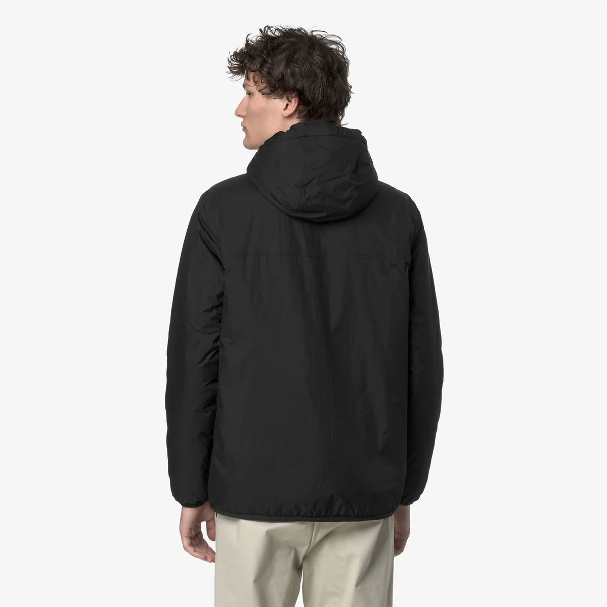 K-WAY Giubbotto Impermeabile Claude Con Cappuccio Nero