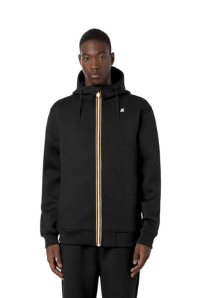 K-WAY Felpa Con Zip e Cappuccio Nero