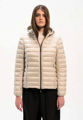 MORE Piumino Sophy Con Cappuccio Donna Panna