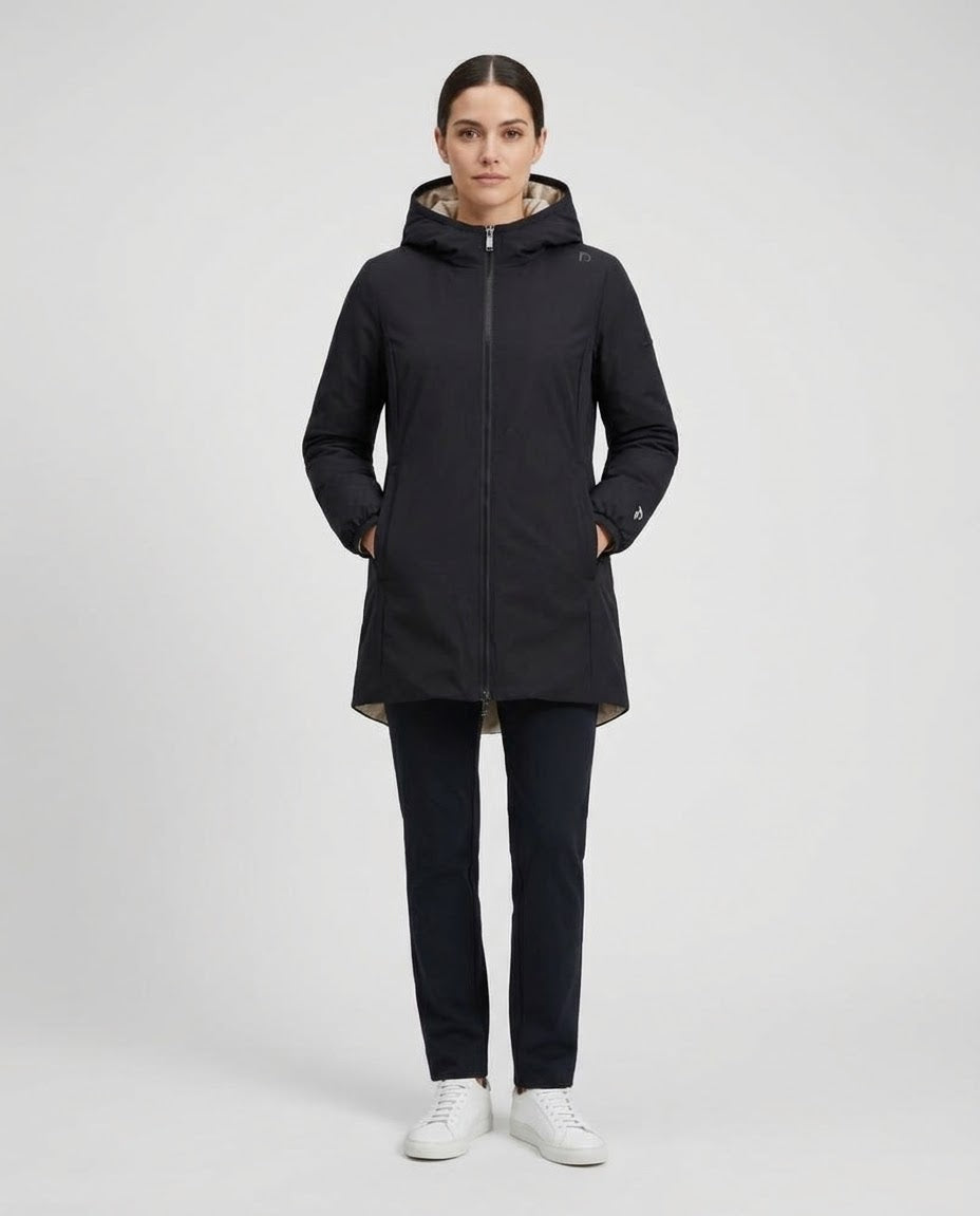 MORE Giubbotto Lungo Venus Reversibile Donna Nero