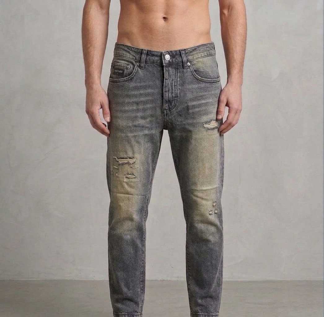 SOLDIER Jeans Baggy Made in Italy Denim Grigio Sabbiato