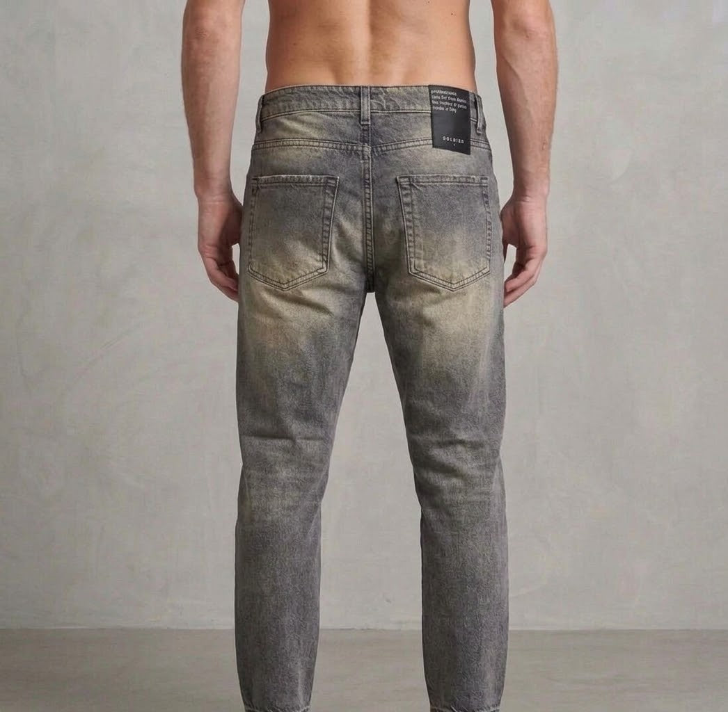 SOLDIER Jeans Baggy Made in Italy Denim Grigio Sabbiato