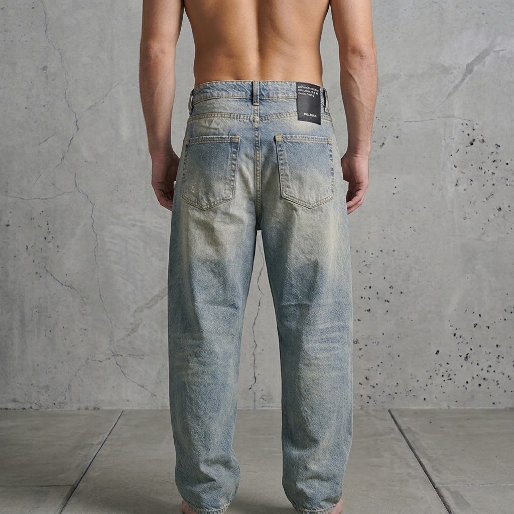 SOLDIER Jeans Baggy Made in Italy Denim Blu Sabbiato