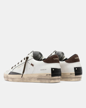 CRIME LONDON Sk8 Deluxe Bianca Talloncino Marrone
