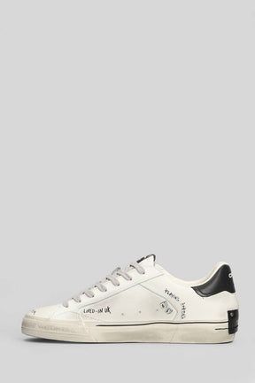 CRIME LONDON Distressed Bianca Con Scritte Nere