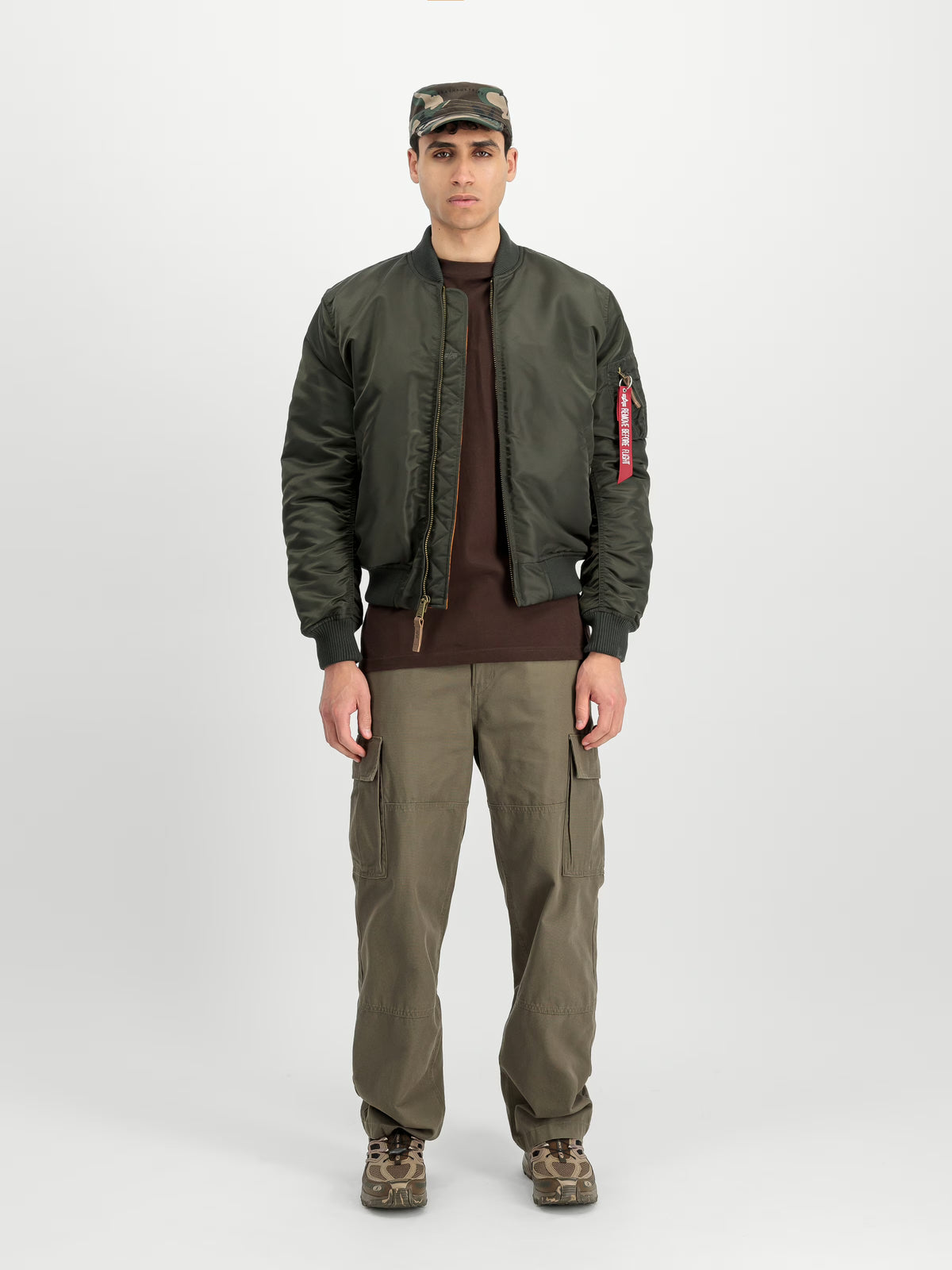 ALPHA INDUSTRIES MA-1 VF 59 Slim Bomber Jacket Senza Cappuccio Verde Militare