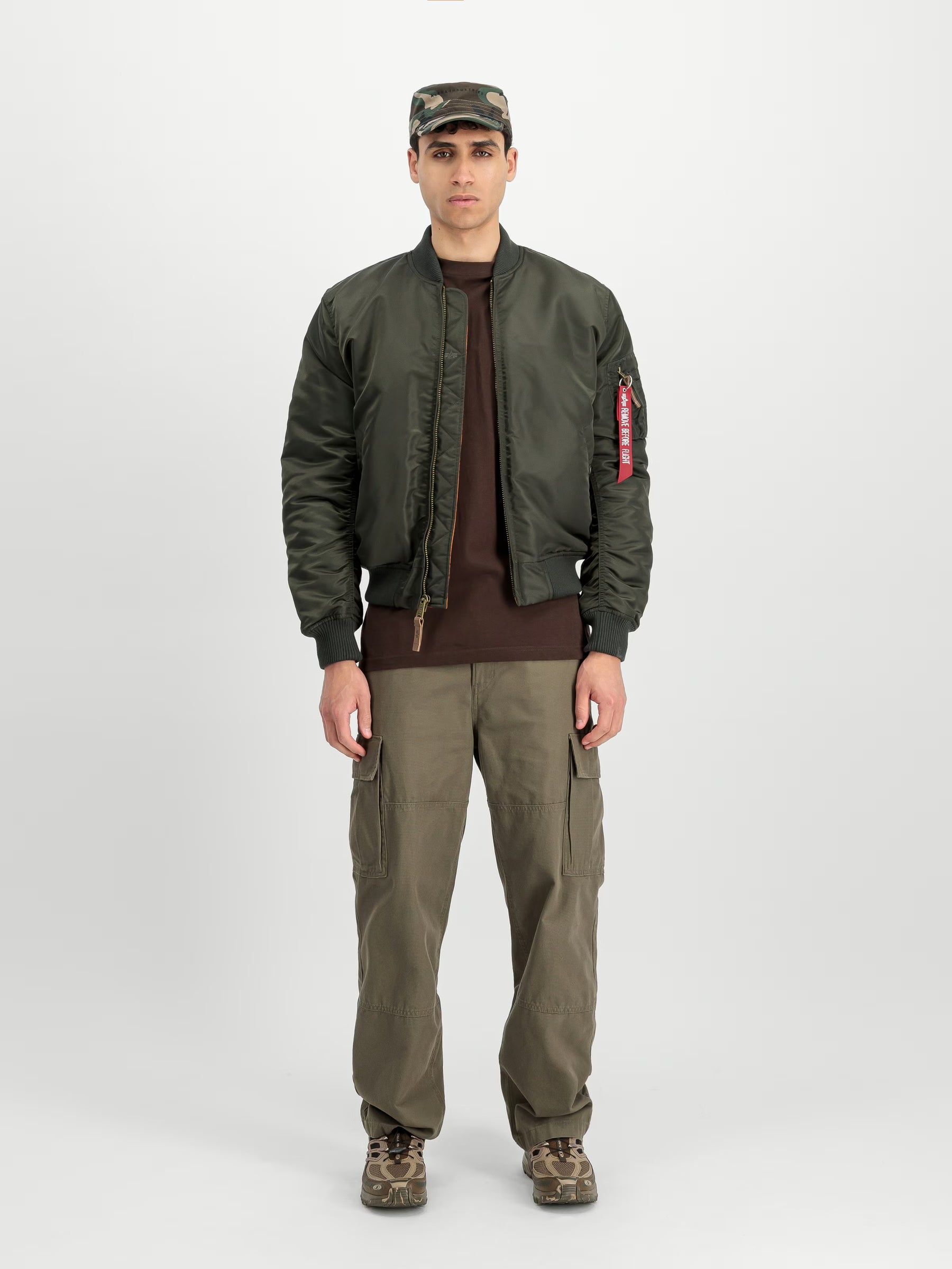 ALPHA INDUSTRIES MA-1 VF 59 Slim Bomber Jacket Senza Cappuccio Verde Militare