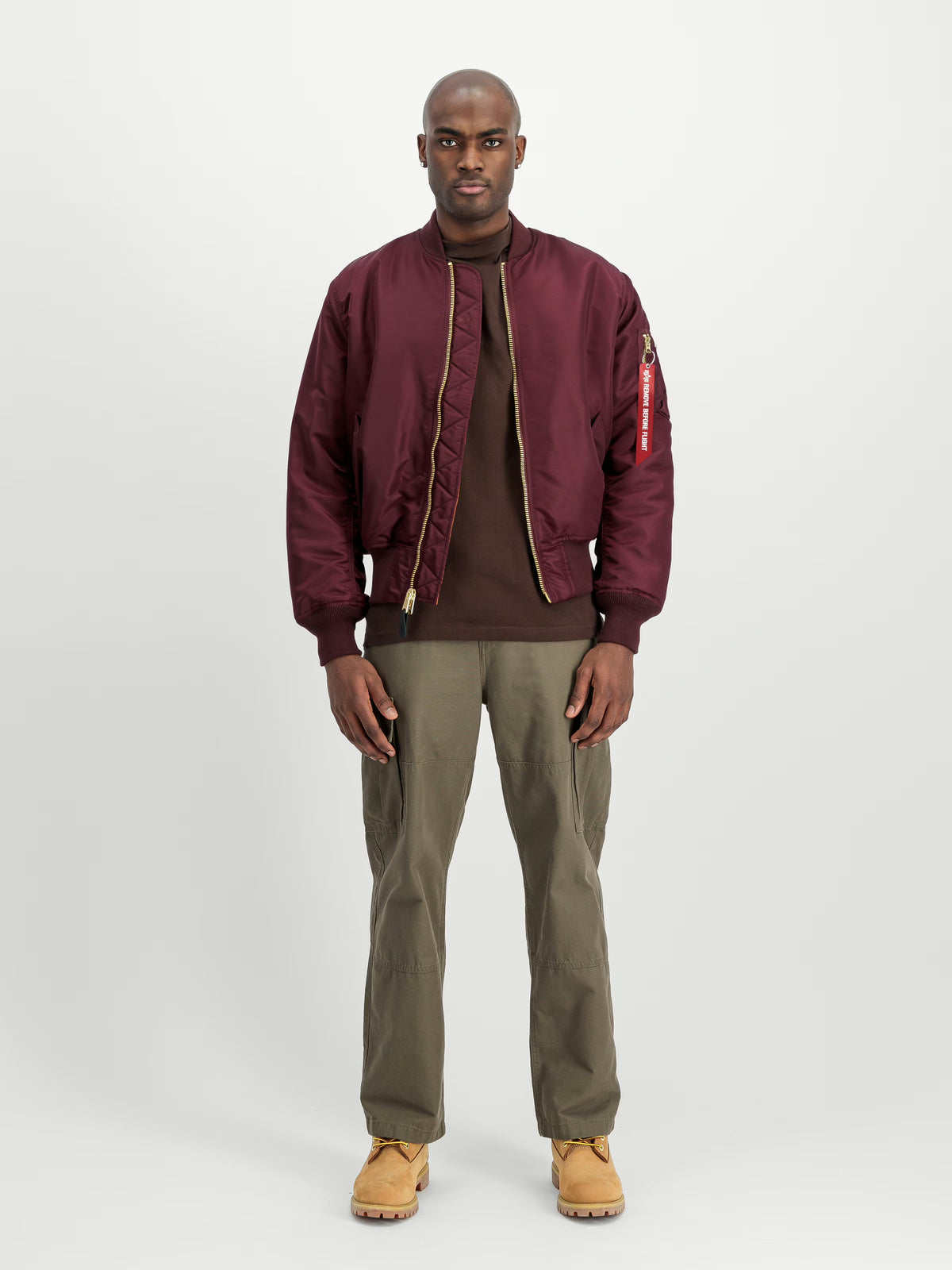 ALPHA INDUSTRIES MA-1 Heritage Bomber Jacket Reversibile Unisex Bordeux