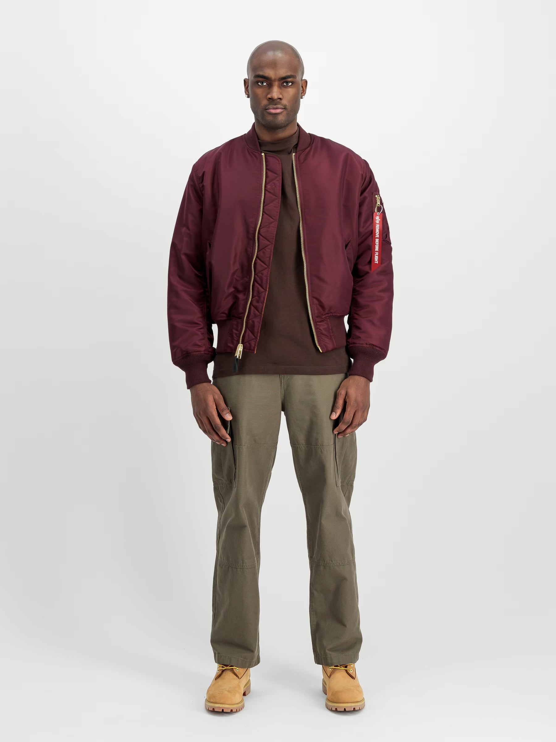ALPHA INDUSTRIES MA-1 Heritage Bomber Jacket Reversibile Unisex Bordeux