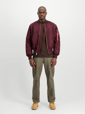 ALPHA INDUSTRIES MA-1 Heritage Bomber Jacket Reversibile Unisex Bordeux