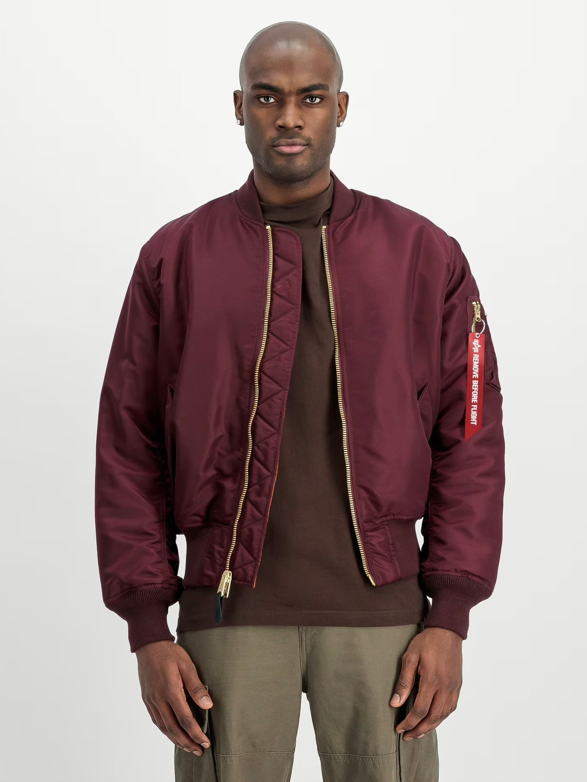 ALPHA INDUSTRIES MA-1 Heritage Bomber Jacket Reversibile Unisex Bordeux