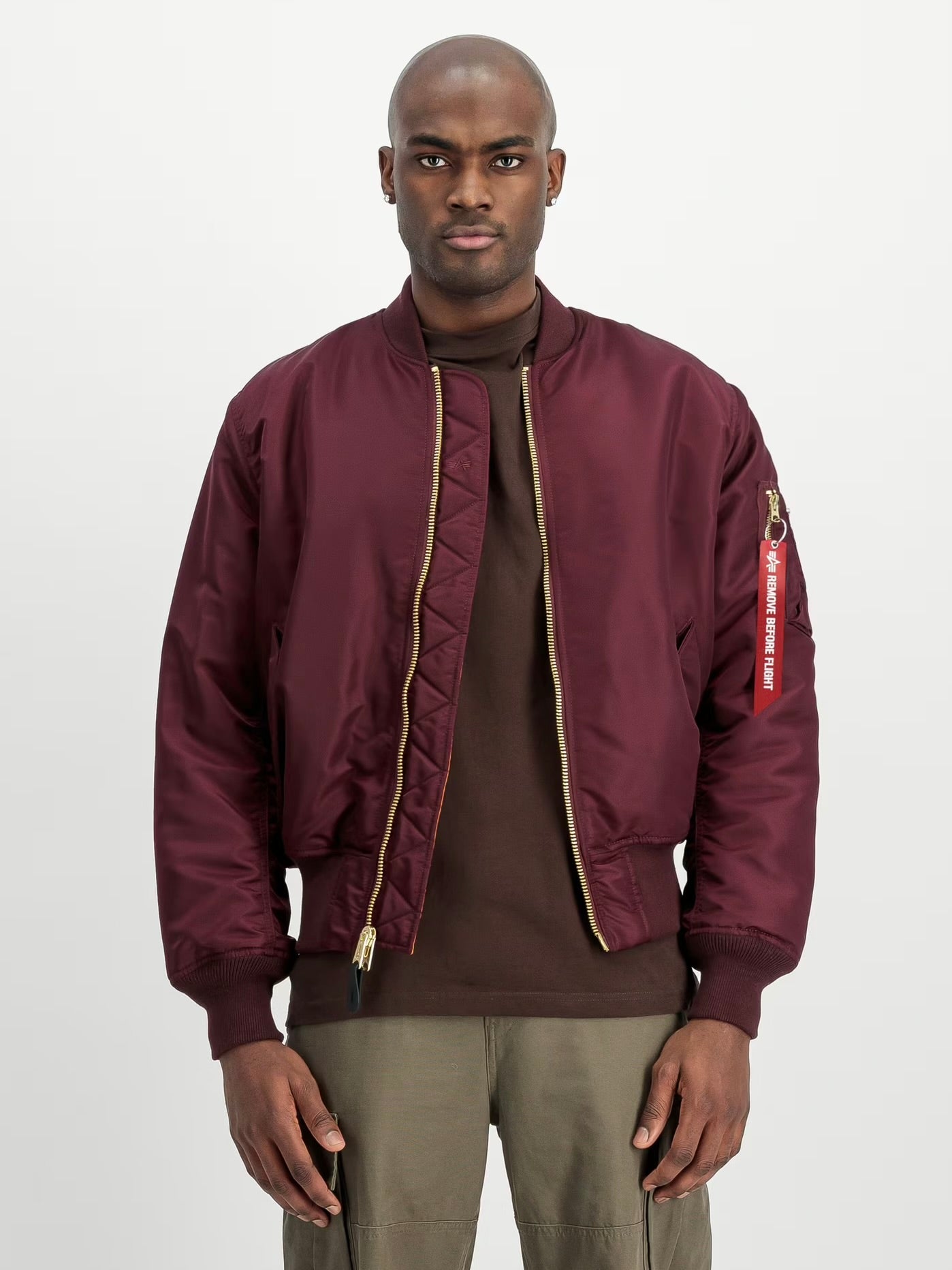 ALPHA INDUSTRIES MA-1 Heritage Bomber Jacket Reversibile Unisex Bordeux