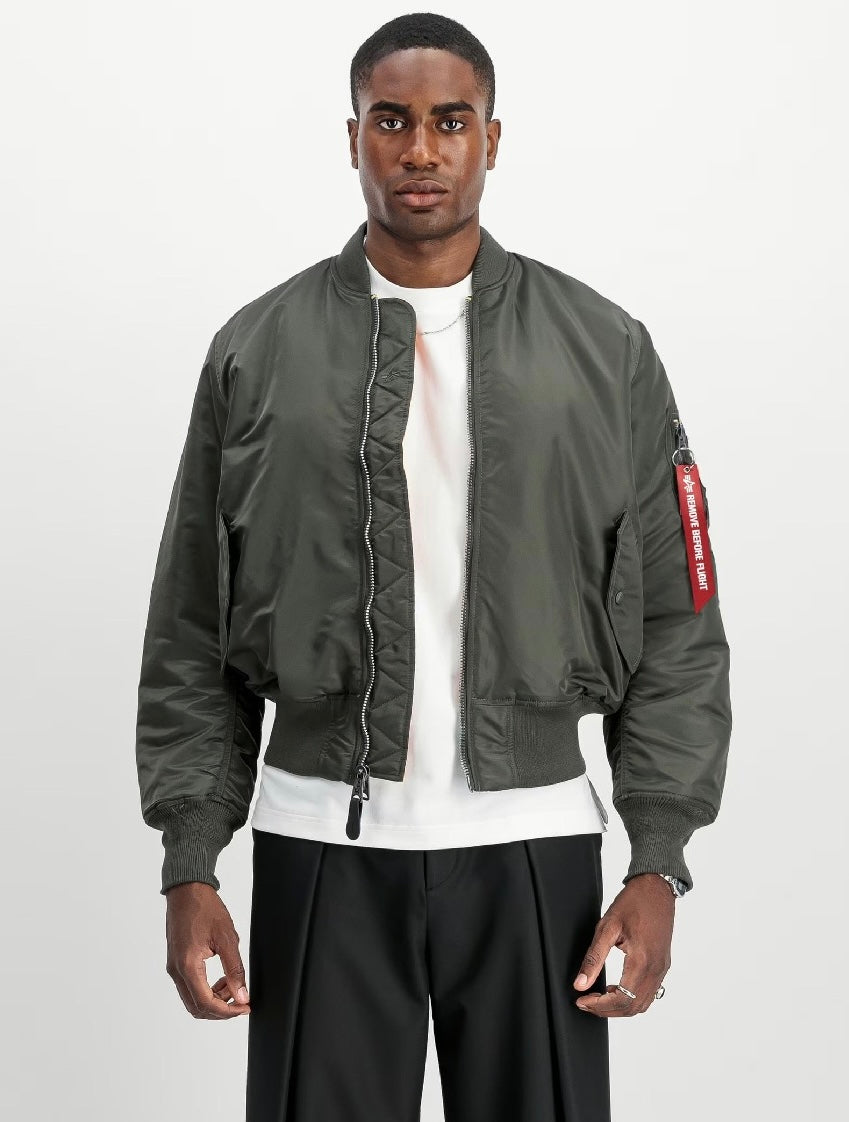 ALPHA INDUSTRIES Jacket Bomber Heritage grigio Senza Cappuccio Reversibile double face