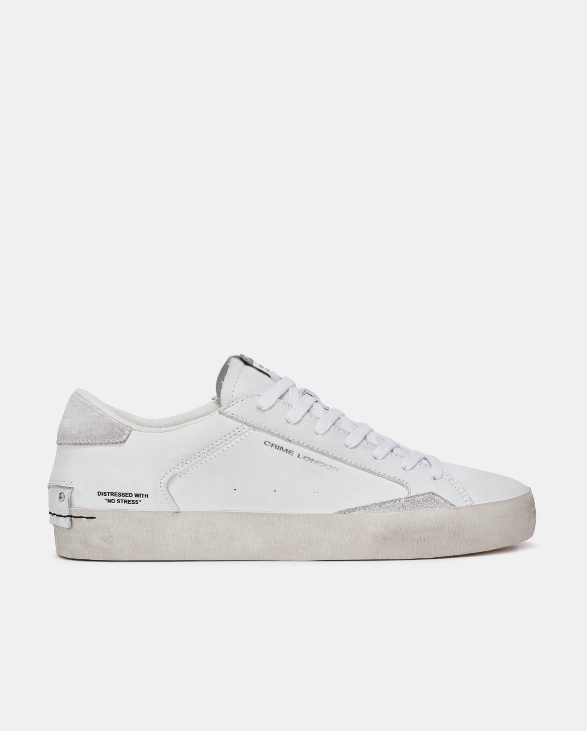 CRIME LONDON Distressed Bianco Talloncino Scamosciato Bianco