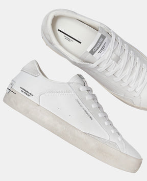 CRIME LONDON Distressed Bianco Talloncino Scamosciato Bianco