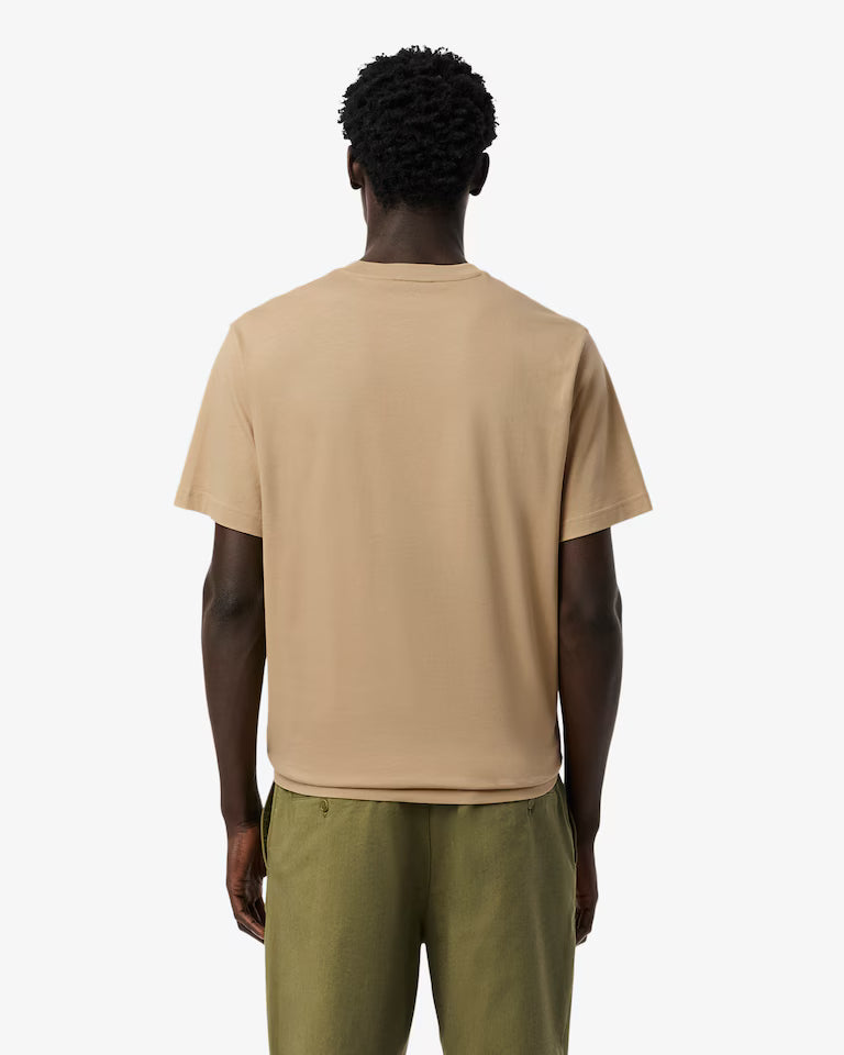 LACOSTE T-Shirt in Piquè di Cotone Pima Beige