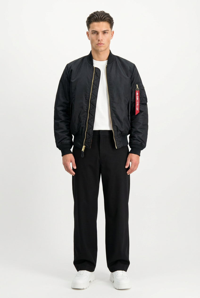 ALPHA INDUSTRIES Jacket Bomber Heritage Senza Cappuccio Reversibile Nero