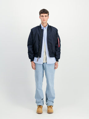 ALPHA INDUSTRIES Jacket Bomber Slim Senza Cappuccio Blu