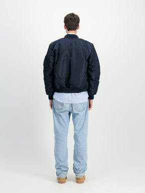 ALPHA INDUSTRIES Jacket Bomber Slim Senza Cappuccio Blu