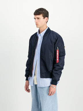 ALPHA INDUSTRIES Jacket Bomber Slim Senza Cappuccio Blu