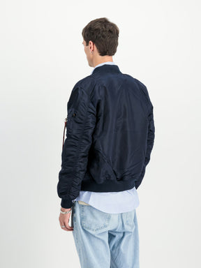 ALPHA INDUSTRIES Jacket Bomber Slim Senza Cappuccio Blu