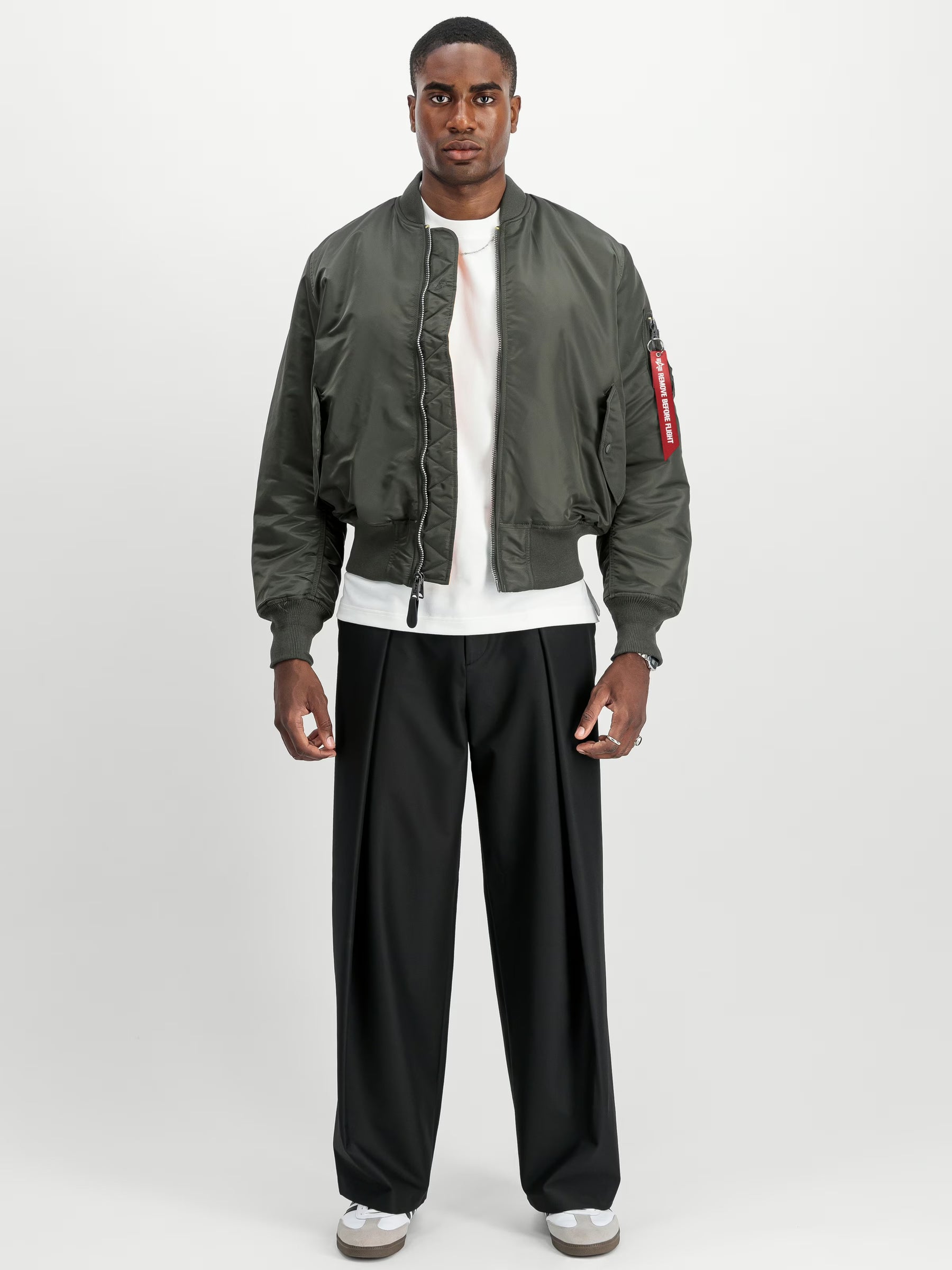 ALPHA INDUSTRIES Jacket Bomber Heritage grigio Senza Cappuccio Reversibile double face