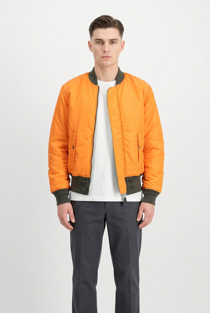ALPHA INDUSTRIES Jacket Bomber Heritage grigio Senza Cappuccio Reversibile double face