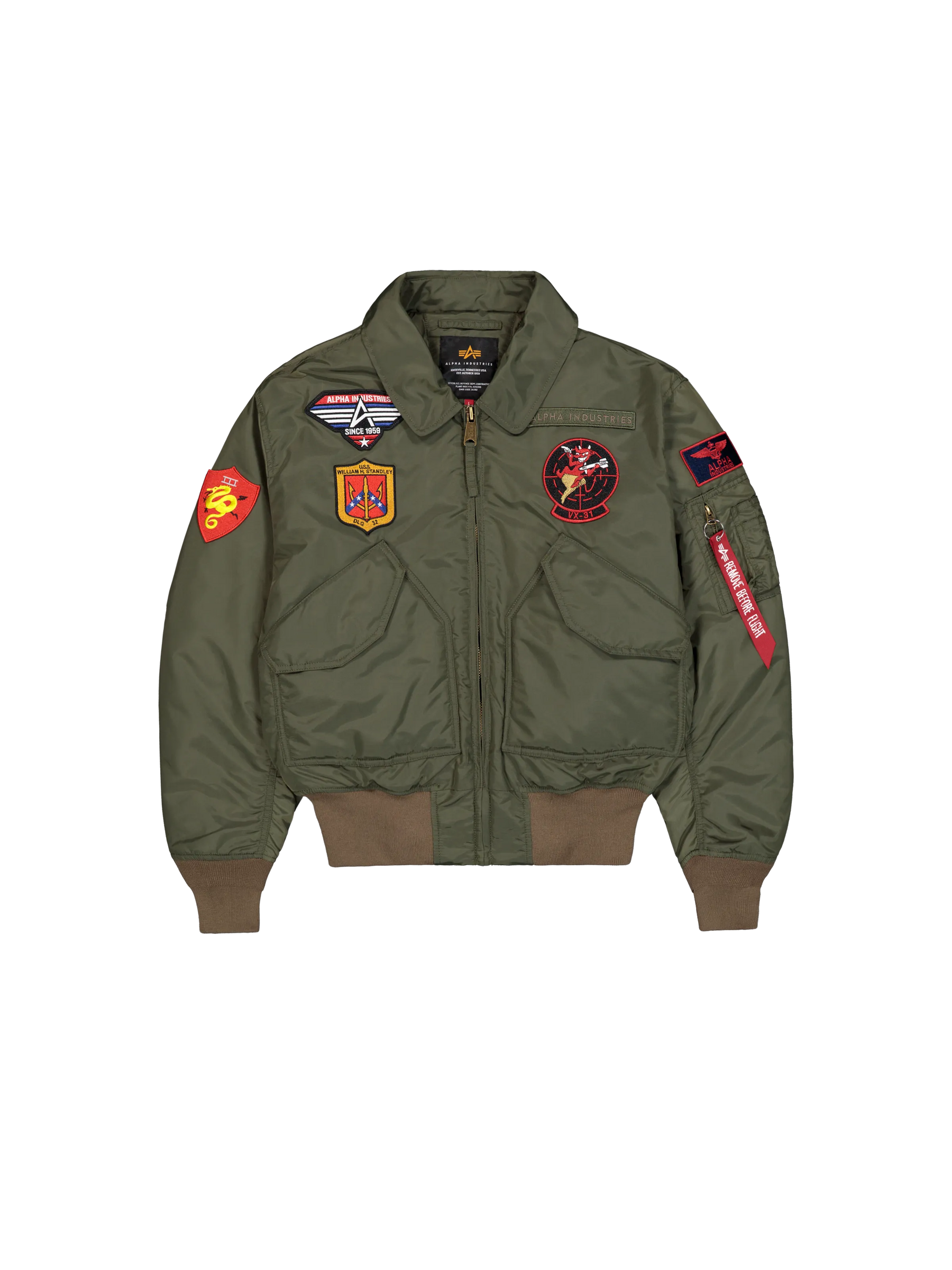 ALPHA INDUSTRIES Jacket Bomber Devils Brigade Senza Cappuccio Verde