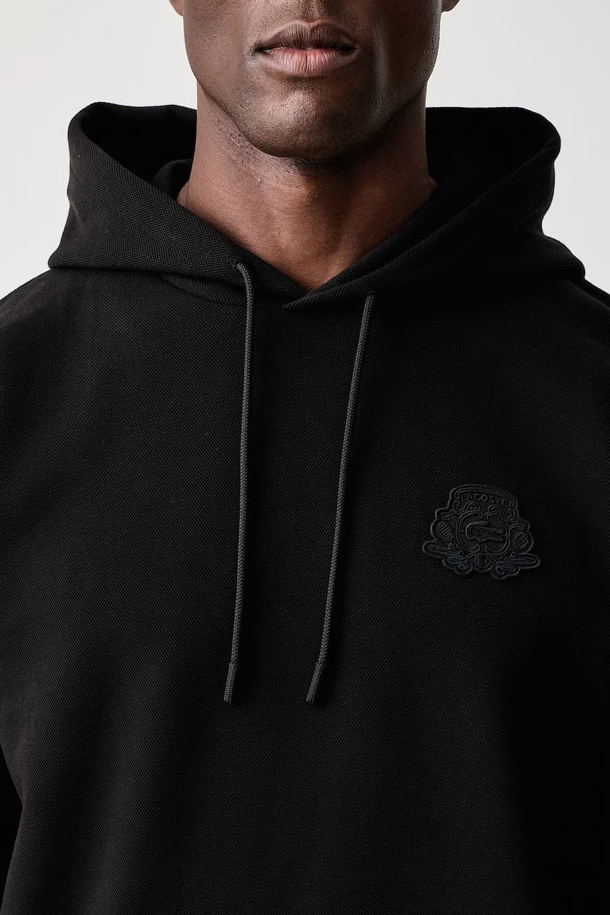LACOSTE Felpa Con Cappuccio Con Logo Retro Nero