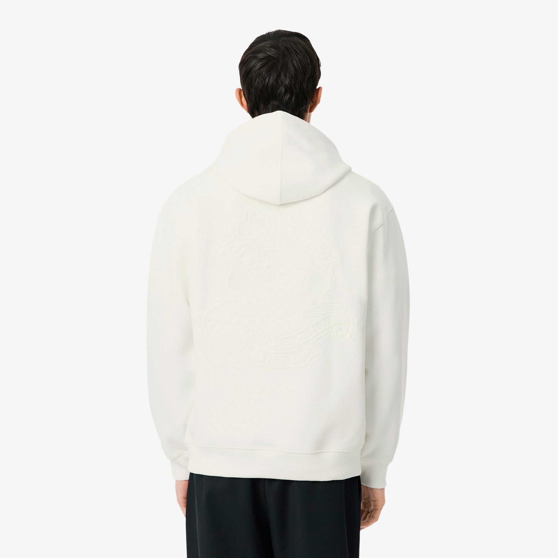 LACOSTE Felpa Con Cappuccio Con Logo Retro Bianco