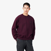LACOSTE Felpa Girocollo Logo Ricamato Bordeaux
