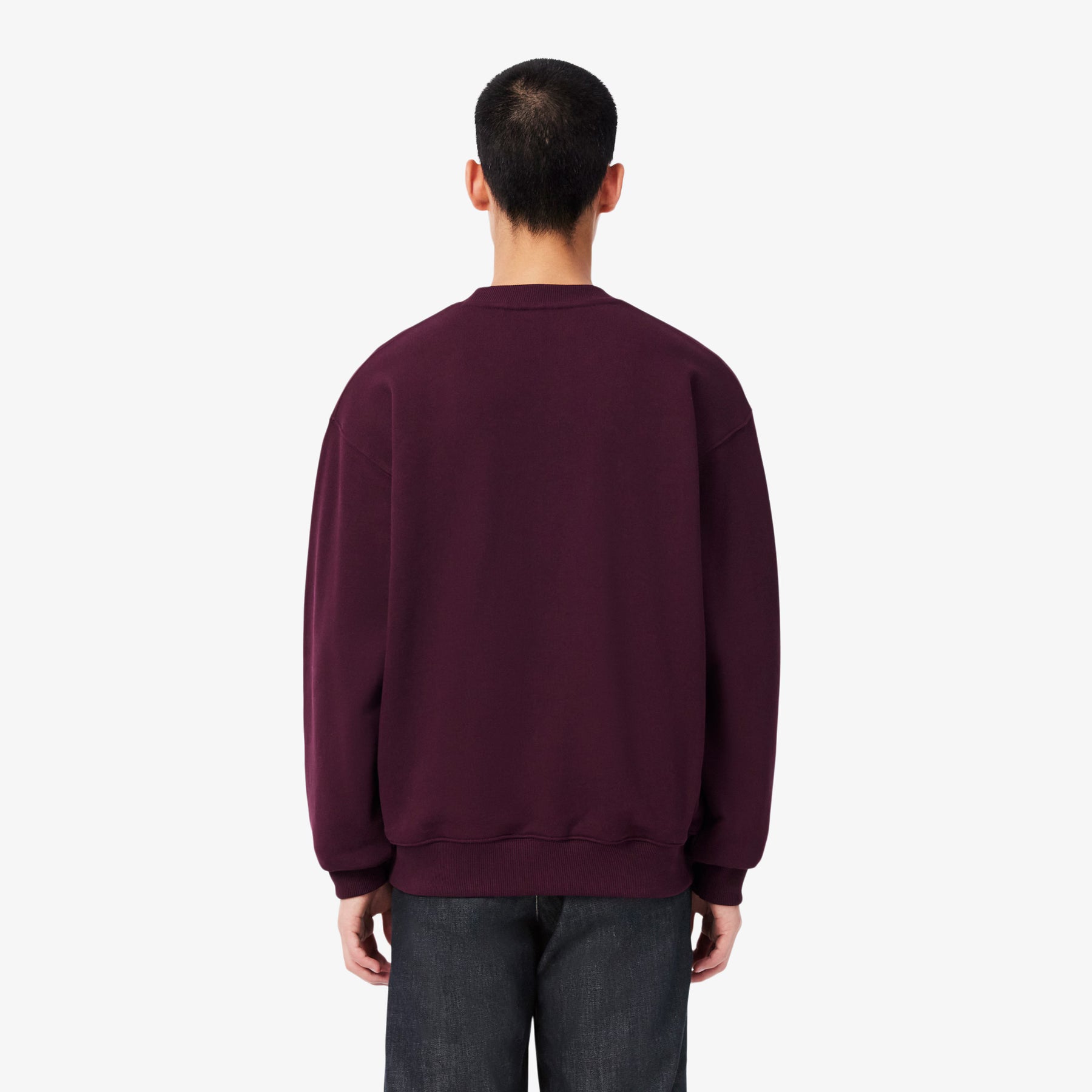 LACOSTE Felpa Girocollo Logo Ricamato Bordeaux