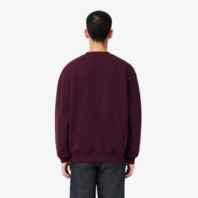 LACOSTE Felpa Girocollo Logo Ricamato Bordeaux