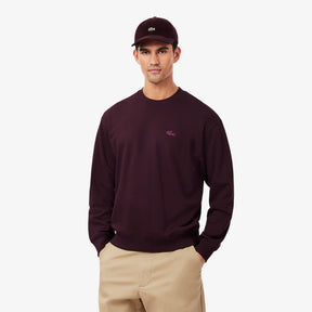 LACOSTE Felpa Girocollo Bordeaux Con Logo Fucsia